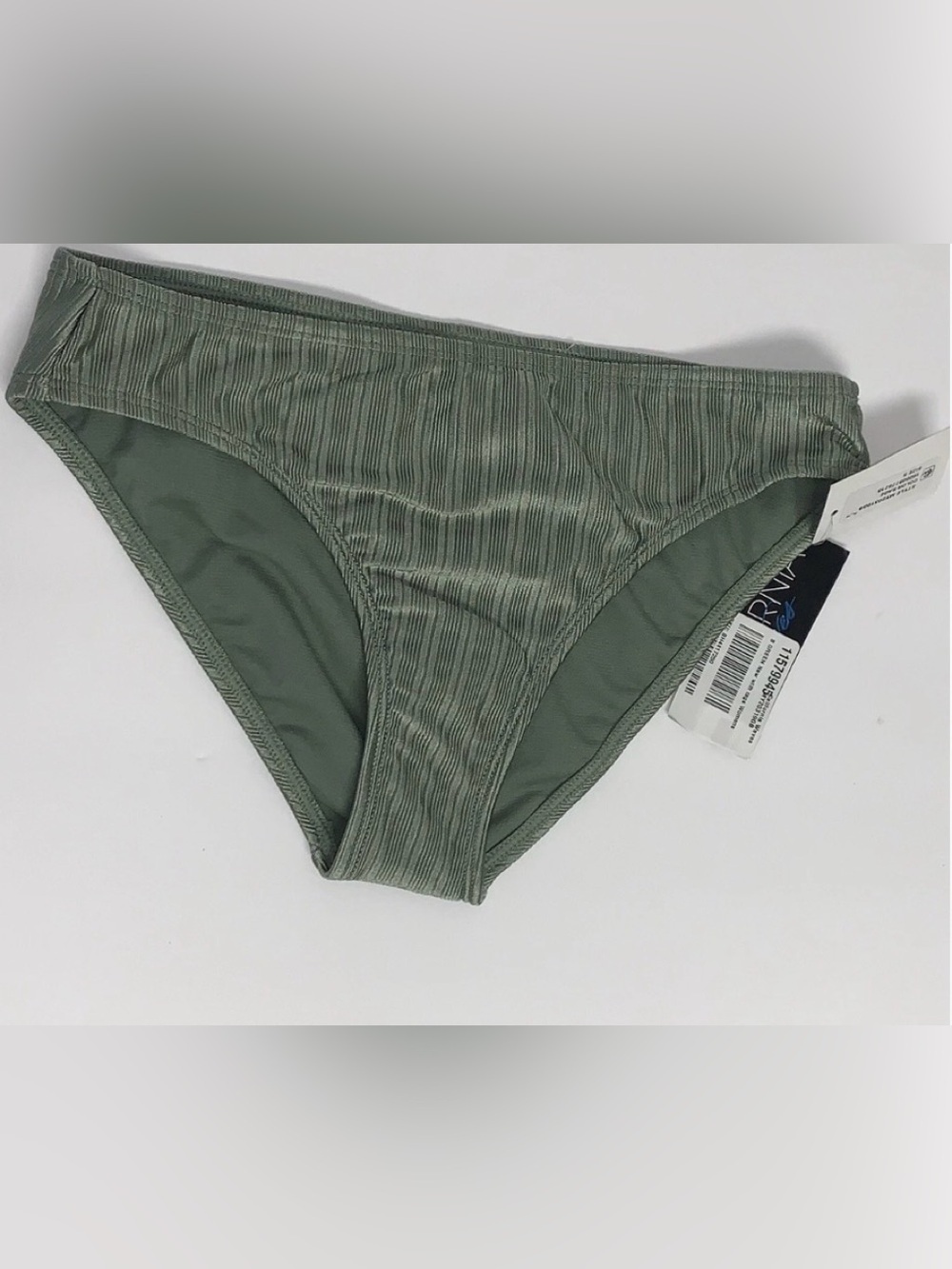 California Waves Size Small Sage Green Textured Hipster Swim Bottom NEW NWT